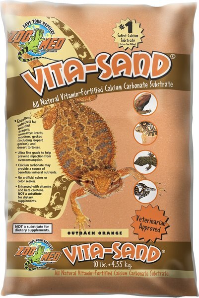 Zoo Med Vita-Sand All Natural Vitamin-Fortified Calcium Carbonate Substrate， 10-lb bag