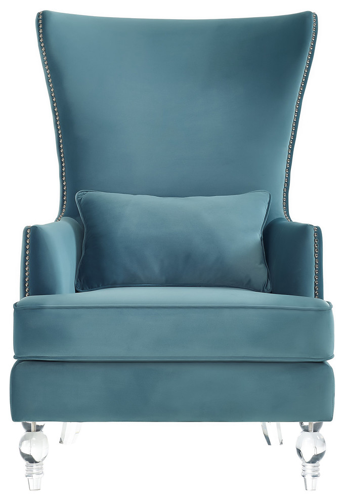 Bristol Sea Blue Tall Chair   Contemporary   Armchairs And Accent Chairs   by HedgeApple  Houzz