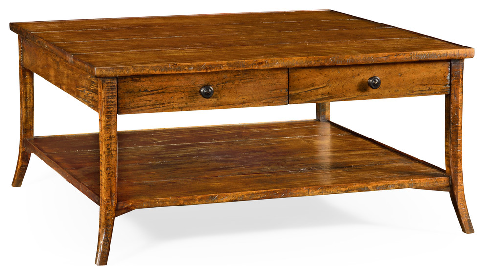 Square Coffee Table  Country Walnut   Rustic   Coffee Tables   by GwG Outlet  Houzz