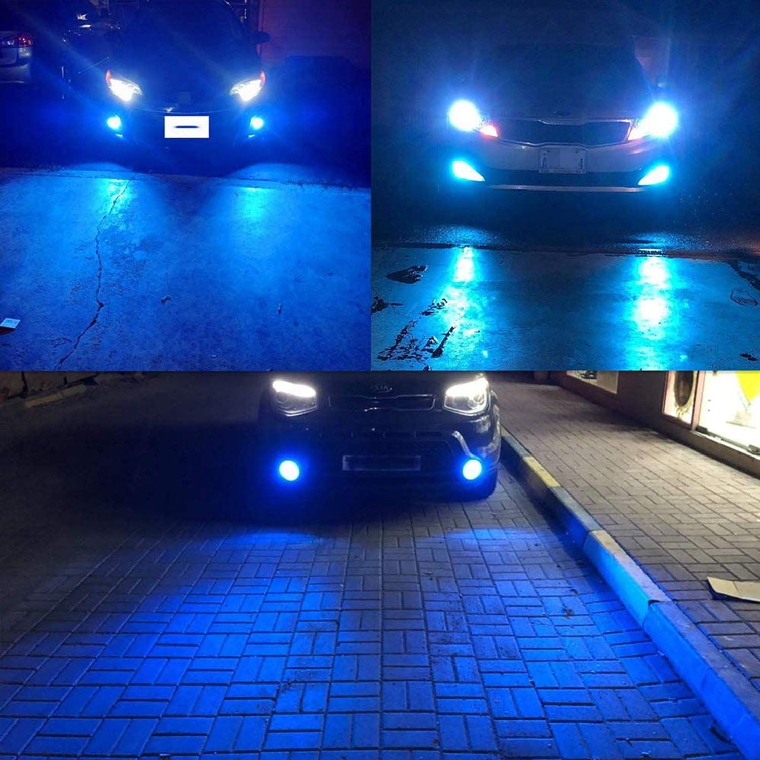 H16 5202 LED Fog Light Bulbs 8000K Ice Blue，For Ford Escape Mustang 07-13 Explorer Sport Trac 07-10)，High Power 50W LED Bulbs for Signal， Turn， Brake， Parking， Tail， DRL Fog Lights，SHENKENUO