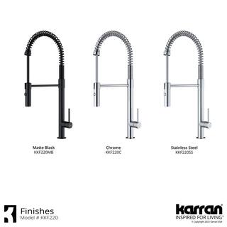 Karran Bluffton Single-Handle Pull-Down Sprayer Kitchen Faucet in Matte Black KKF220MB