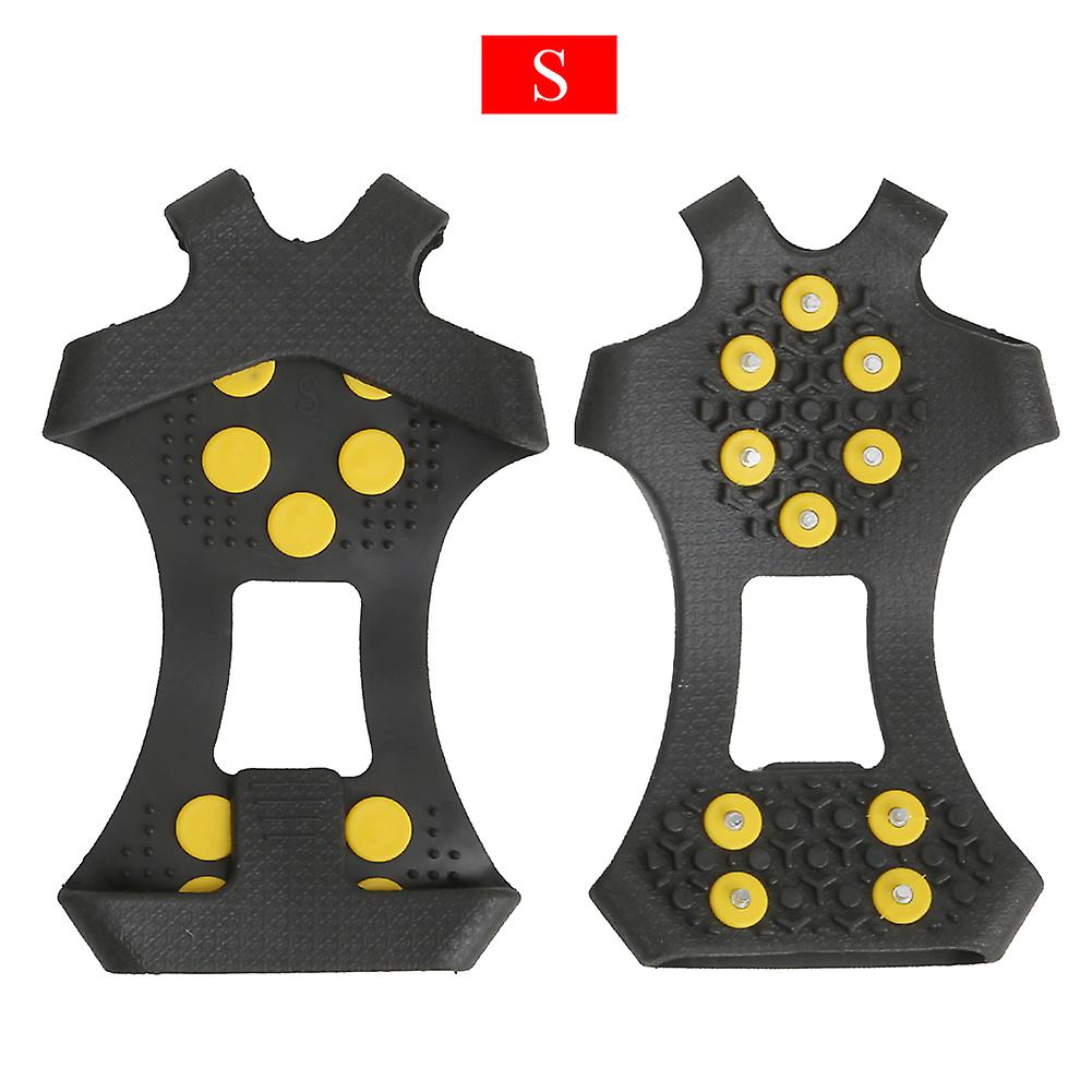 A Pair 10 Teeth Anti Skid Ice Cleat Shoe Cover Grips Spikes Climbing Crampons For Outdoor Hiking Climbing(s: 30-35 )