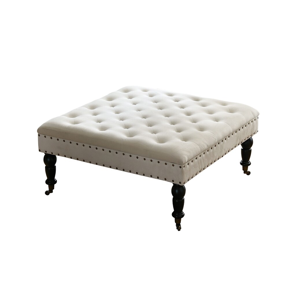 Home Soft Things Supersoft Tufted Coffee Table Ottoman   33\