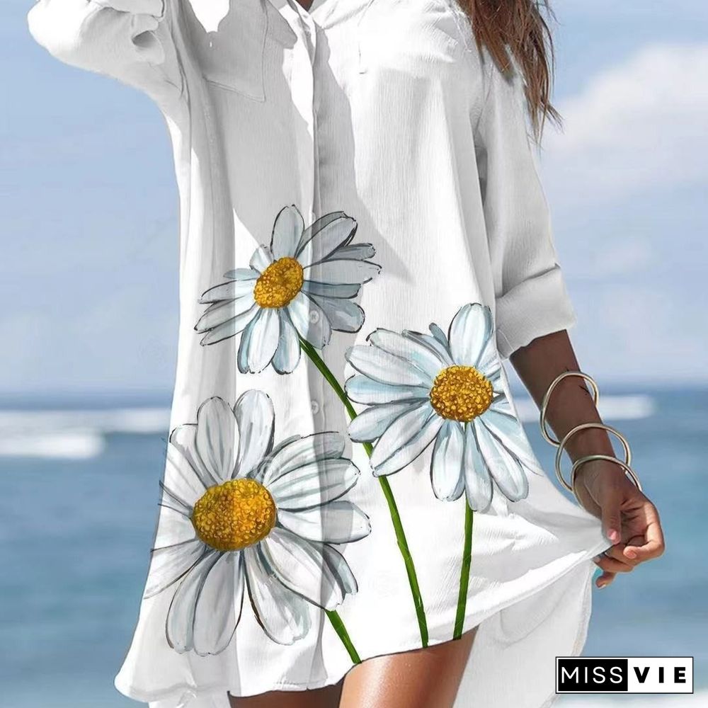 Daisy Printed Women Short Dress