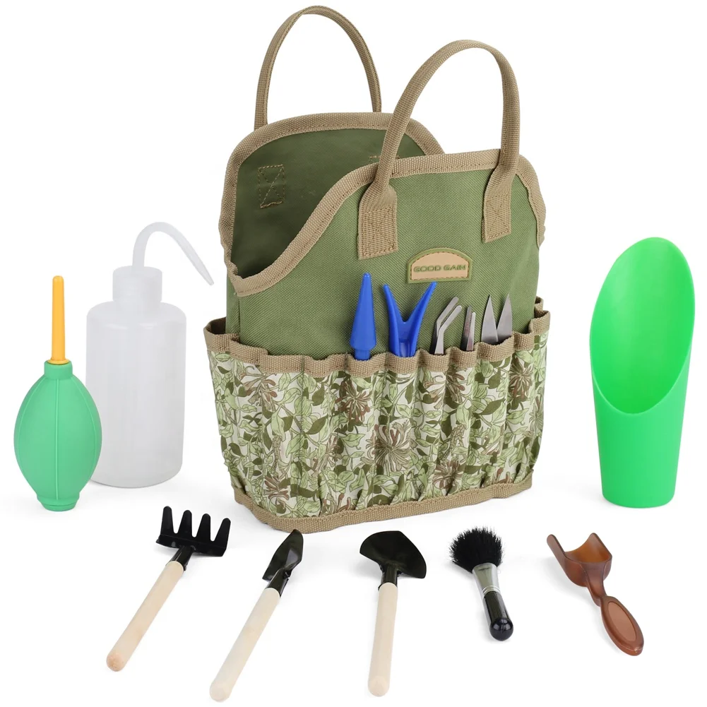 Garden Succulent Kit with Organizer Bag  Indoor Mini Hand Gardening Tool Set  14 Pieces Tools for garden