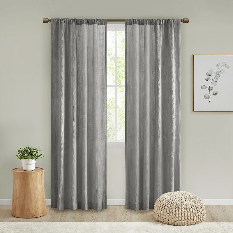 Madison Park 2-pack Valerie Textured Light Filtering Rod Pocket Window Curtains