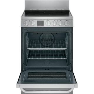 Haier 24 in. 2.9 cu. ft. Electric Range with Self-Cleaning Convection Oven in Stainless Steel QAS740RMSS