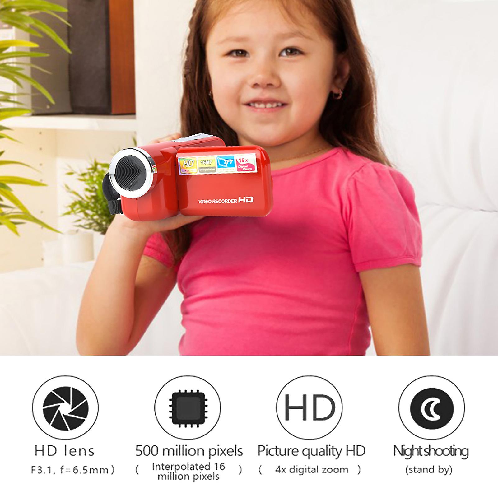 Portable Children Kids 16x Hd Digital Video Camera Camcorder With Tft Lcd Sceen Toy Red