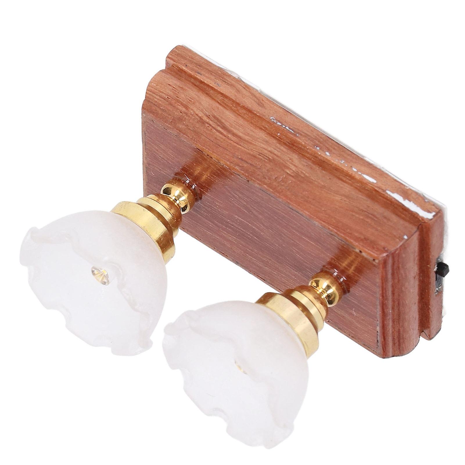 Dollhouse Ceiling Light 1/12 Scale Battery Powered Double Head Miniature Led Lamp