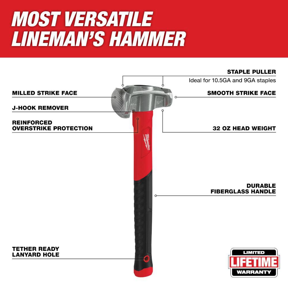 Milwaukee Lineman Hammer 4 in 1 48-22-9040 from Milwaukee