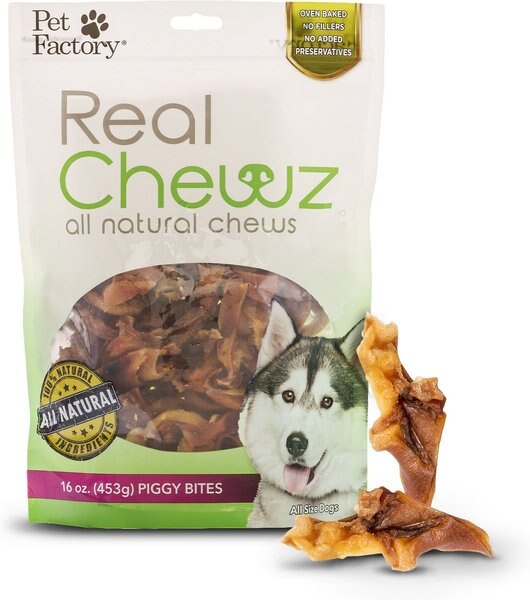 Pet Factory Real Chewz Piggy Bites All Natural Chewy Dog Treats， 16-oz bag