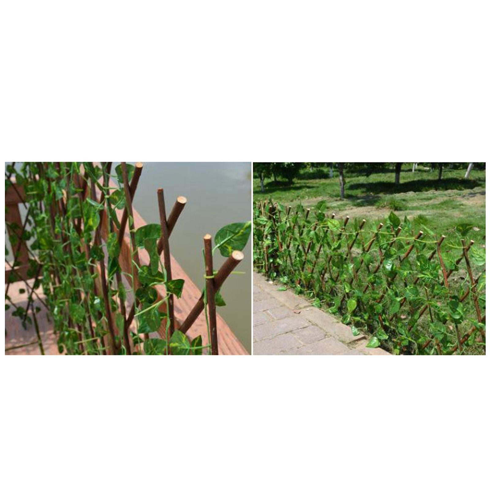 Garden Screening Expanding Trellis Fence Privacy Screen W/ Artificial Ivy Leaves