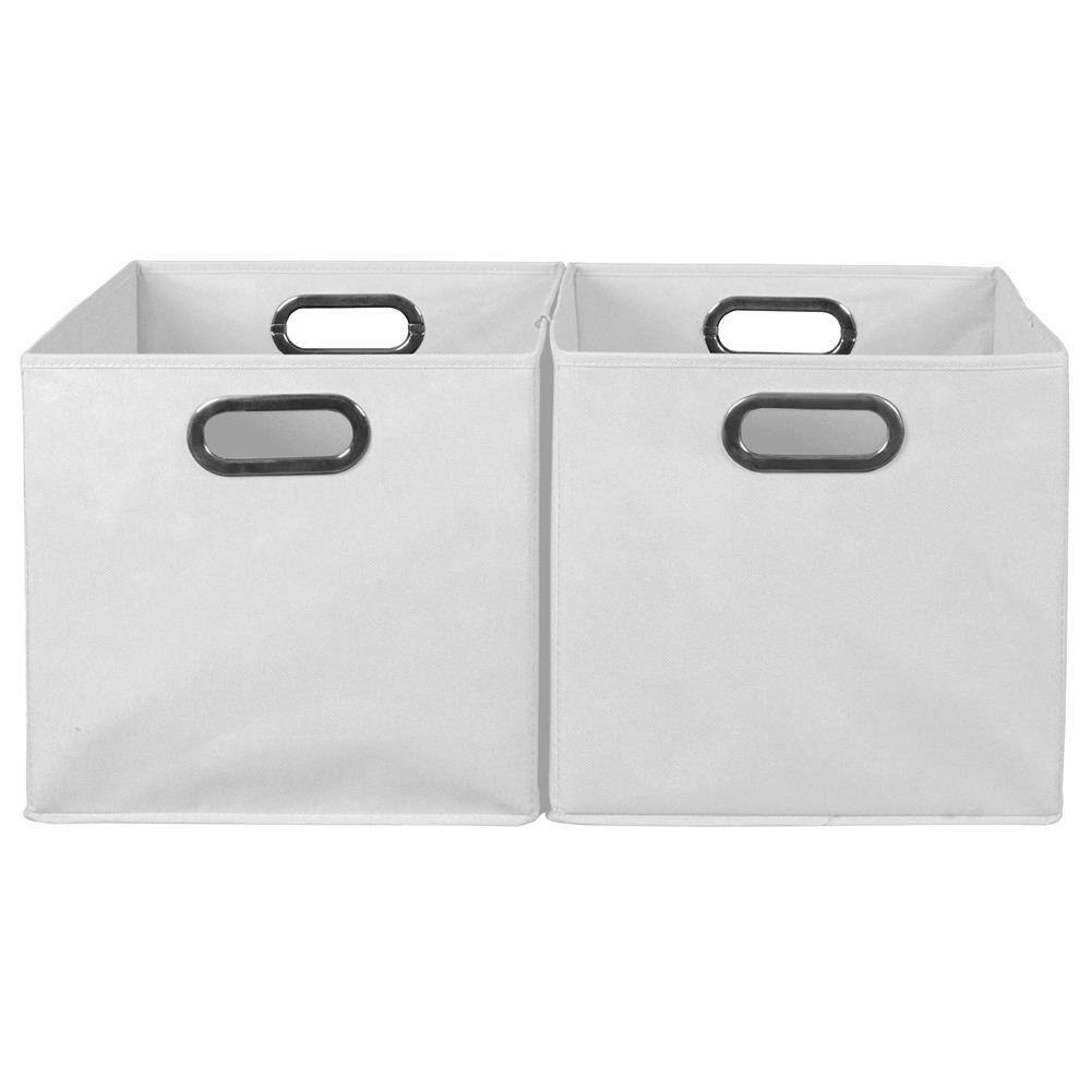 Regency 12 in. H x 12 in. W x 12 in. D White Fabric Cube Storage Bin 2-Pack HDCHTOTE2PKWH