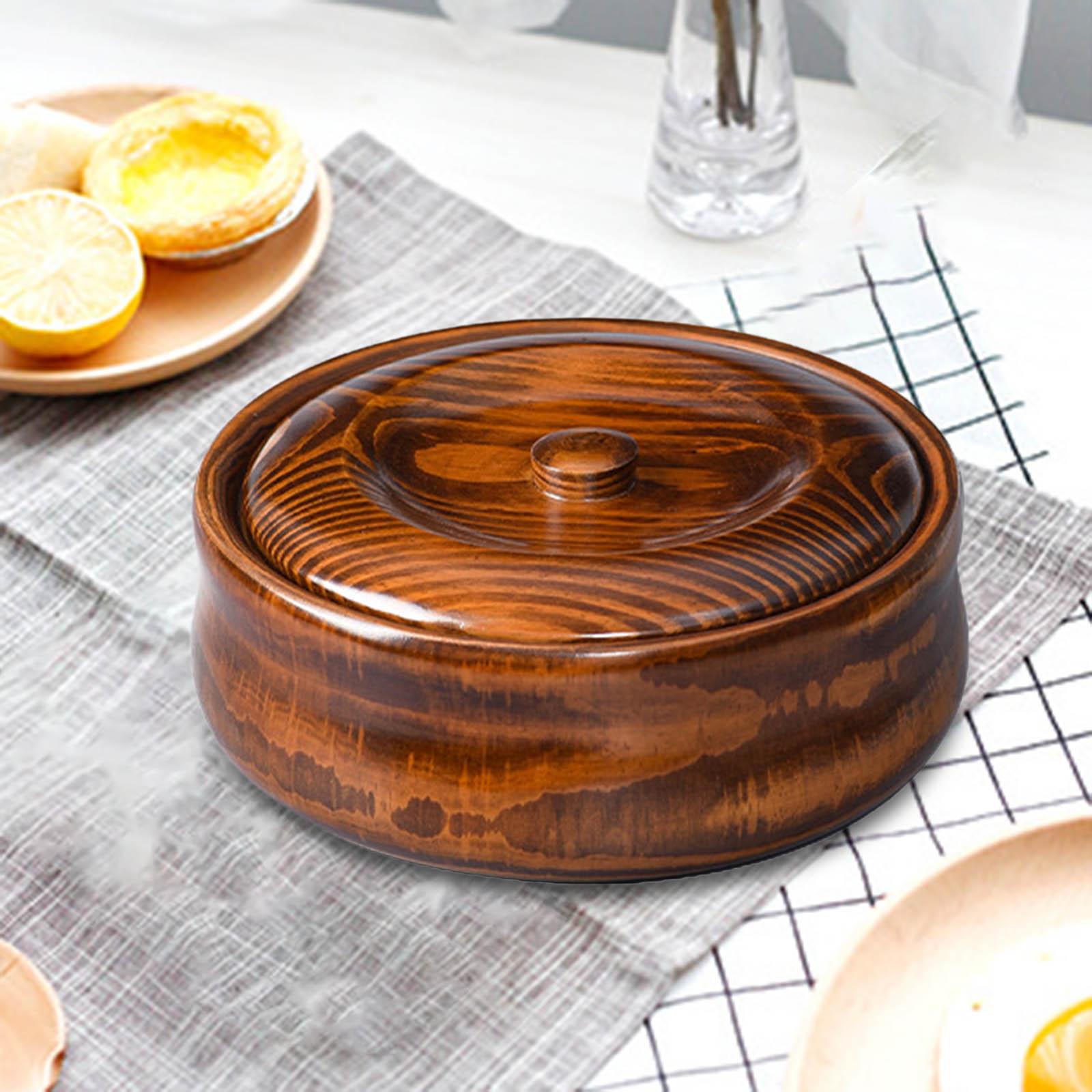 Wooden Bowl Handmade Cereal Keeper Multipurpose Round Bowl Wooden Salad Bowl 23cmx7.5cm