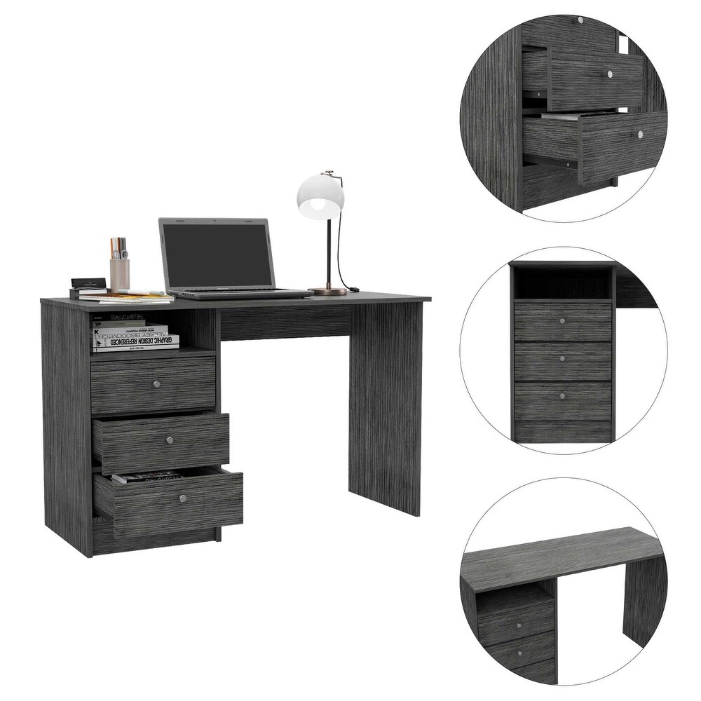 Modern Style Computer Desk With 3 Drawer 1 Shelf There's Plenty of Space Suitable for Areas Such as Home Offices