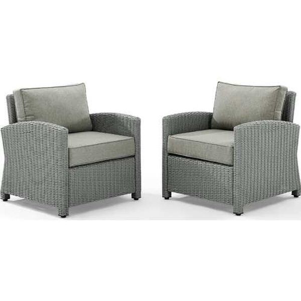 Bradenton Outdoor Wicker Armchair Set ， Set of Two