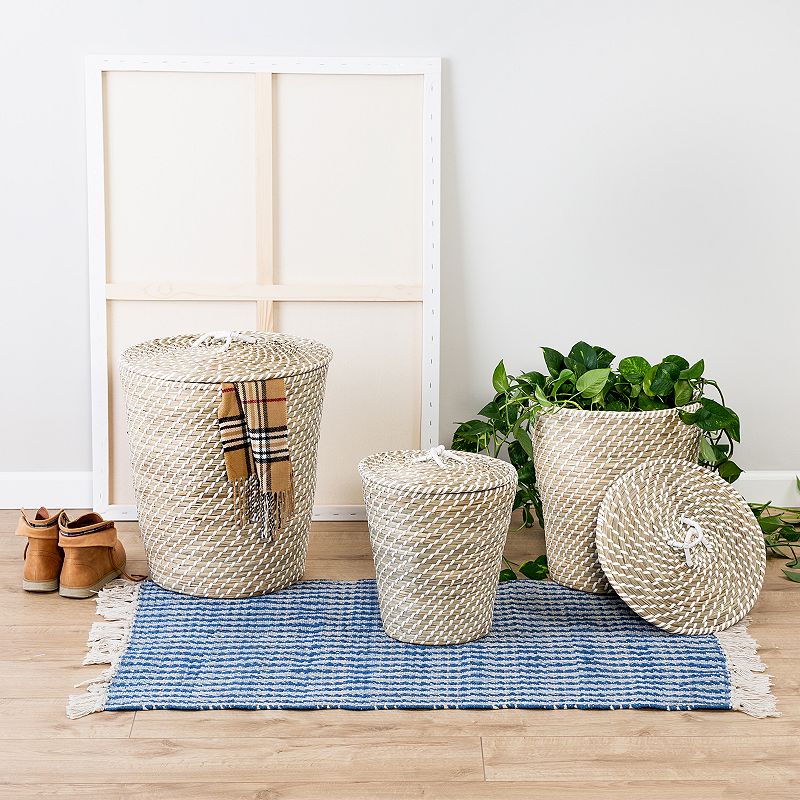 Honey-Can-Do Set of 3 Nesting Seagrass Snake Charmer's Storage Basket Set