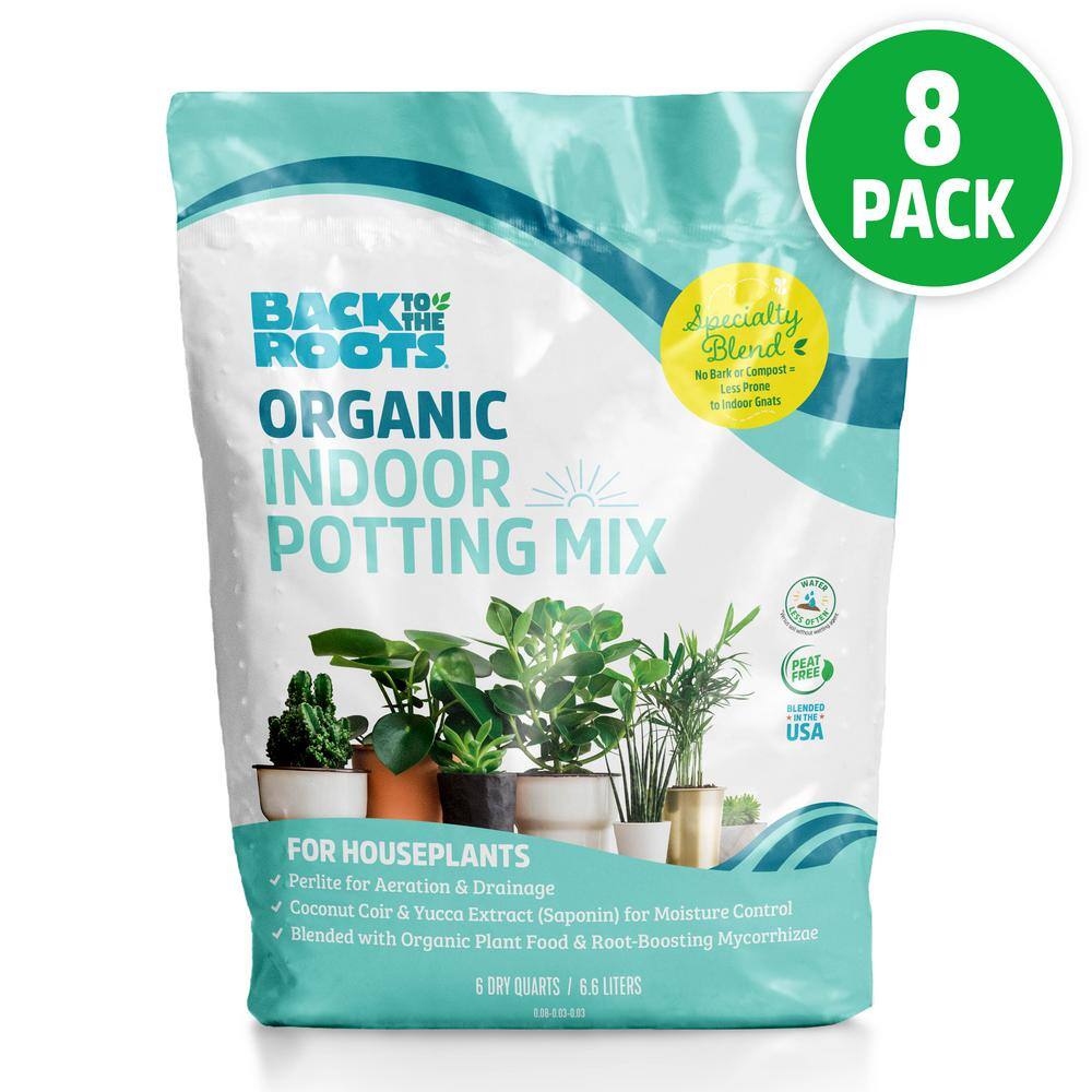 Back to the Roots 6 Quart Organic Indoor Potting Mix (8-Pack) 47017