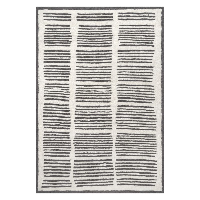 nuLoom Tayshia Machine Washable Wool Modern Striped Area Rug