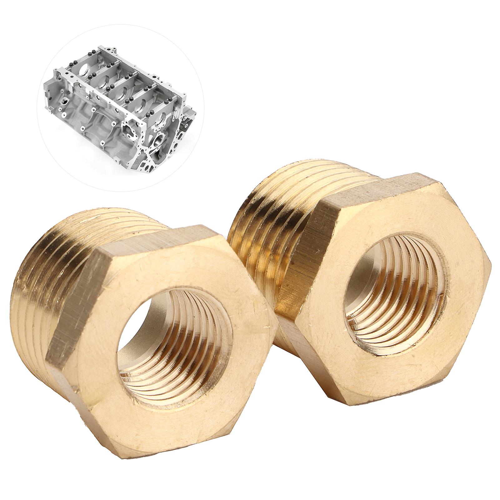 2pcs Brass Hex Reducer Bushing 1/2 Npt Male To 1/4 Npt Female Tube Hose Adapter Car Accessories