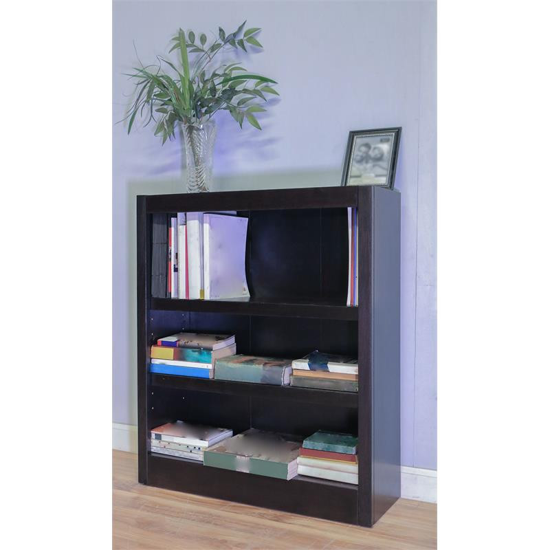 Bowery Hill Traditional 36 quotTall 3 Shelf Wood Bookcase in Cherry   Transitional   Bookcases   by Homesquare  Houzz