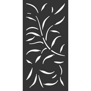 OUTDECO 23.75 in. x 48 in. Black Meadow Hardwood Composite Decorative Wall Decor and Privacy Panel USADLT3-BL