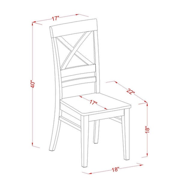 East West Furniture Quincy Wooden Seat X-back Dining Chair Set of 2 (Finish Option)