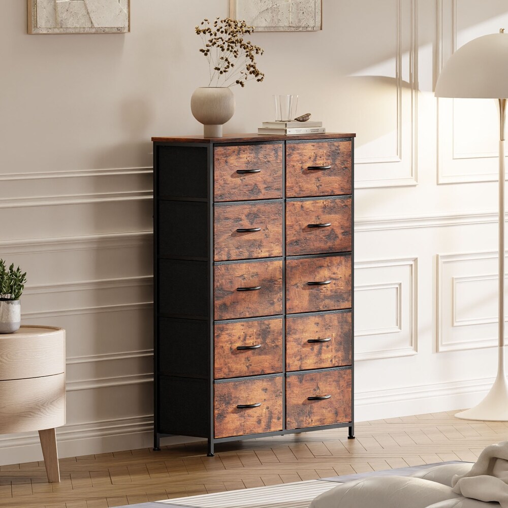 10 Drawers Vertical Dresser Storage Tower Organizer Unit for Bedroom