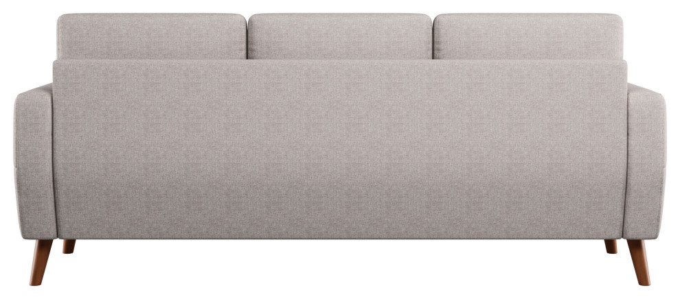 Clara Light Gray Fabric Upholstered Contemporary 3 Seat Sofa   Midcentury   Sofas   by CorLiving Distribution LLC  Houzz