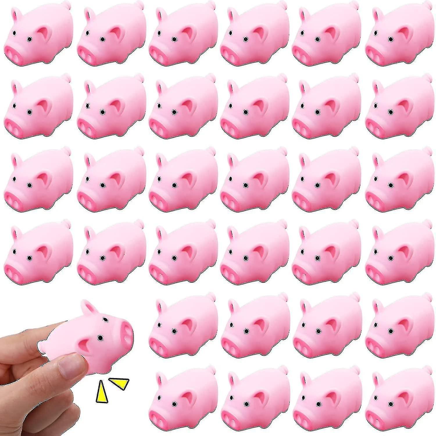 50 Pcs Rubber Pig Bath Toy Bulk Mini Pig Toys Pink Piggy Bathtub Toys Float Squeak Toys For Baby Sho