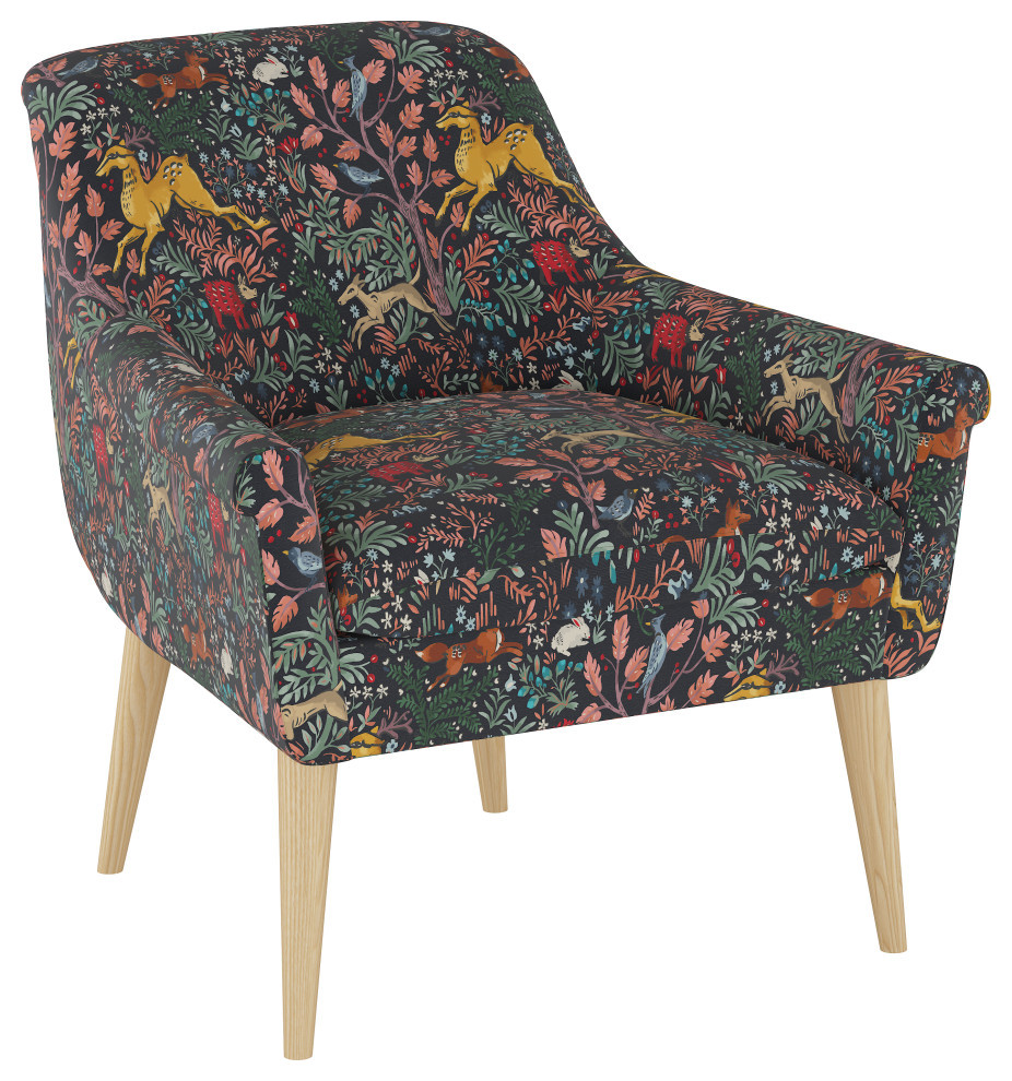 West Loop Chair  Frolic Navy   Midcentury   Armchairs And Accent Chairs   by Skyline Furniture Mfg Inc  Houzz