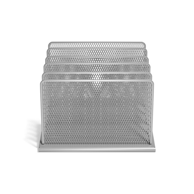 Tru Red 5 Compartment Wire Mesh File Organizer Silver Tr57555 cc