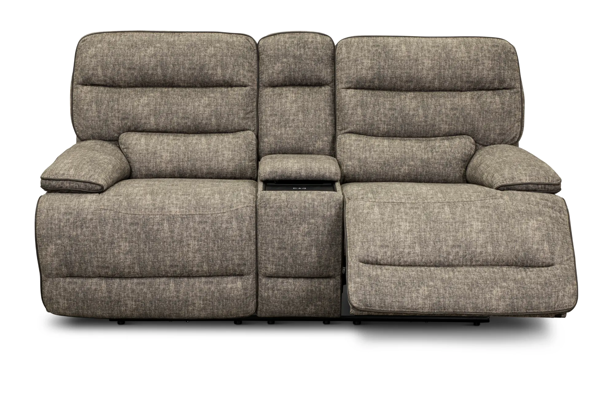 Rock Quarry Gray Power Reclining Loveseat with Console