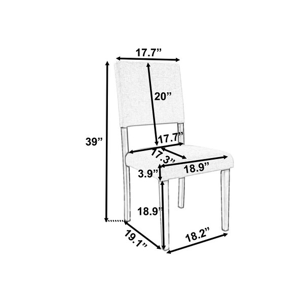 Clihome Mid-Century Wood Upholstered Dining Chairs(Set of 4)