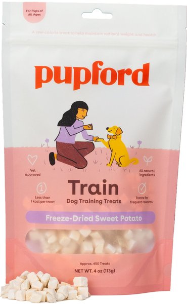 Pupford Sweet Potato Training Freeze-Dried Dog Treats， 4-oz bag