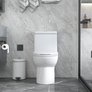 HOROW 1-piece 0.81.28 GPF Dual Flush Elongated Toilet in White with Seat Included HR-0037