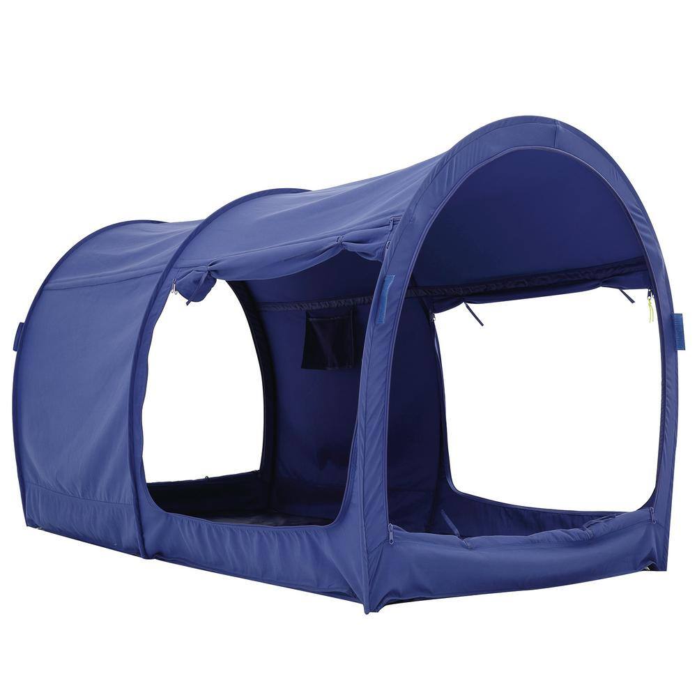 Alvantor Indoor Pop Up Portable Frame Pongee Bed Canopy Tent Twin Curtains Breathable Navy Cottage (Mattress Not Included) 2005FB