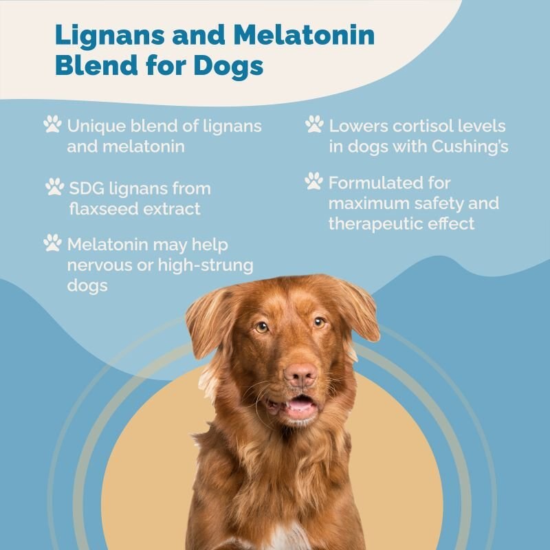 Prana Pets Lignans and Melatonin Blend Medicine for Cushing's Disease for Dogs， up to 25-lbs， 90 count