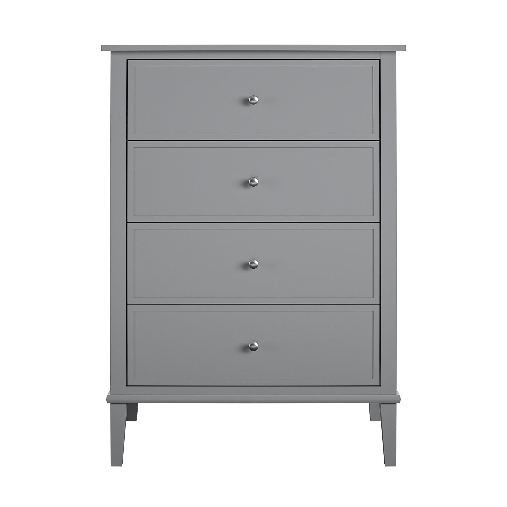 Desert Fields Eclectic Boho 4 Drawer Dresser, Gray