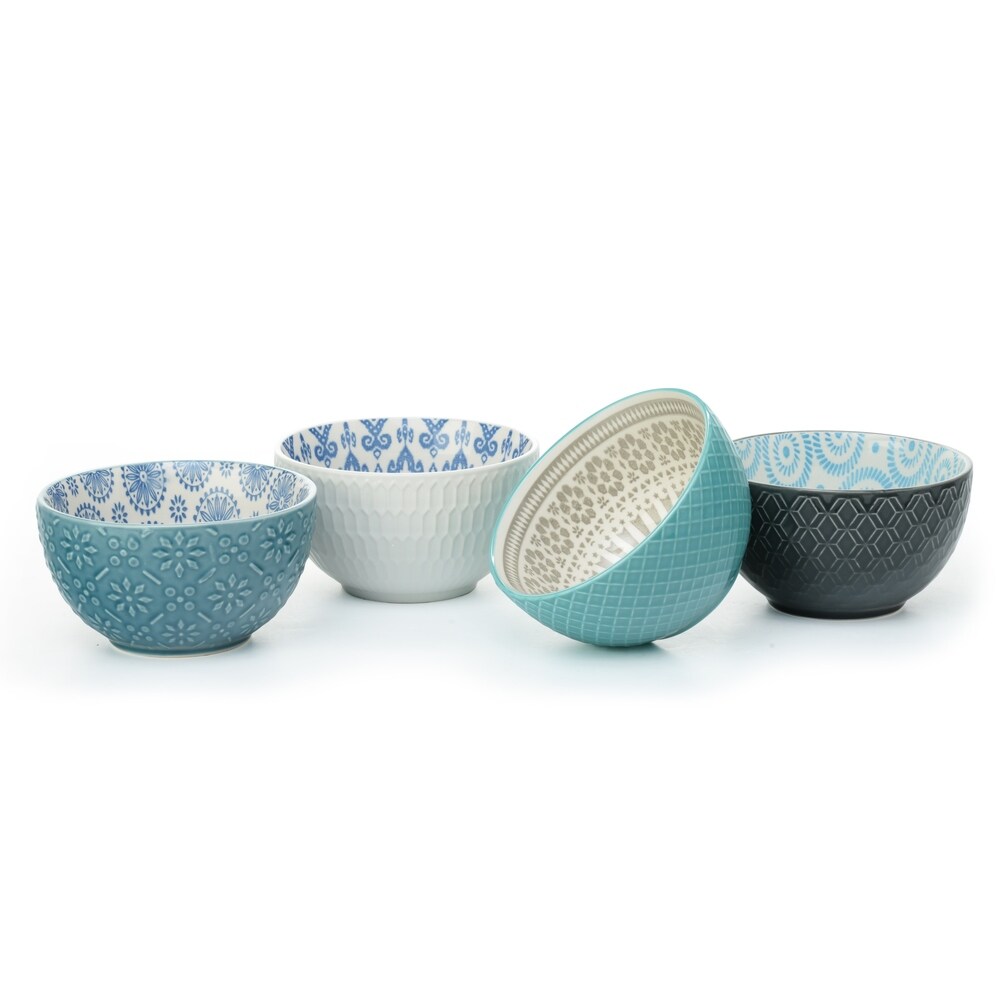 Signature Housewares Pad Print 11 Set of Four 6 Inch Bowls   N/A