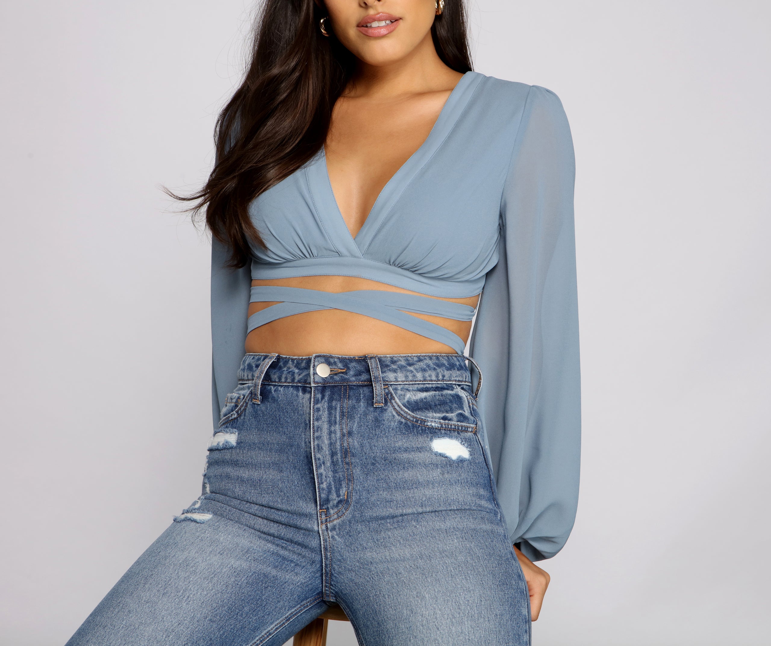 Stunning Strappy Chiffon Crop Top