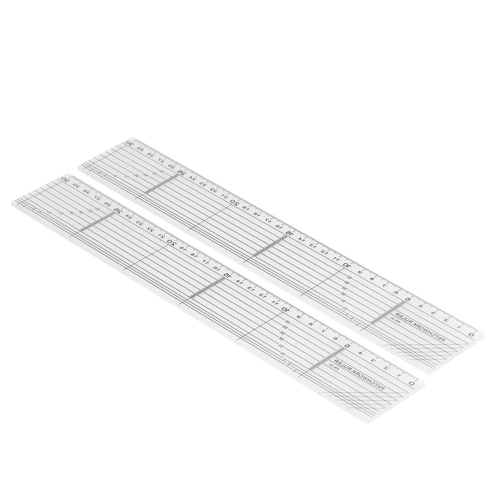 2pcs Quilting Rulers Durable Acrylic Clear Scale Convenient Practical Cutting Templates For Classrooms Offices