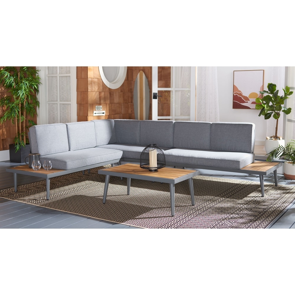 SAFAVIEH Outdoor Guthrie Corner Living Set