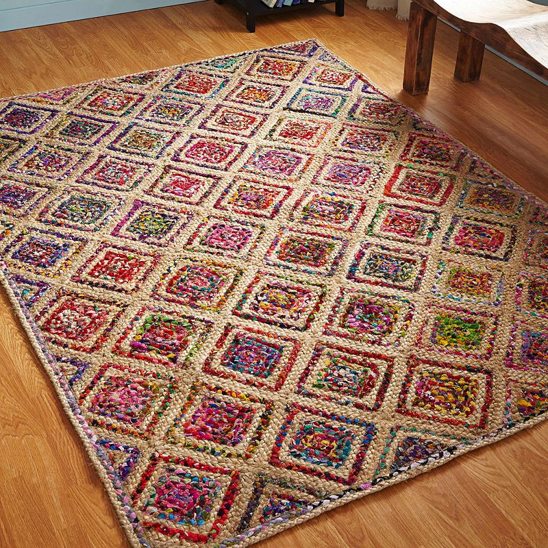 Better Trends Diamond Jute Reversible Rug