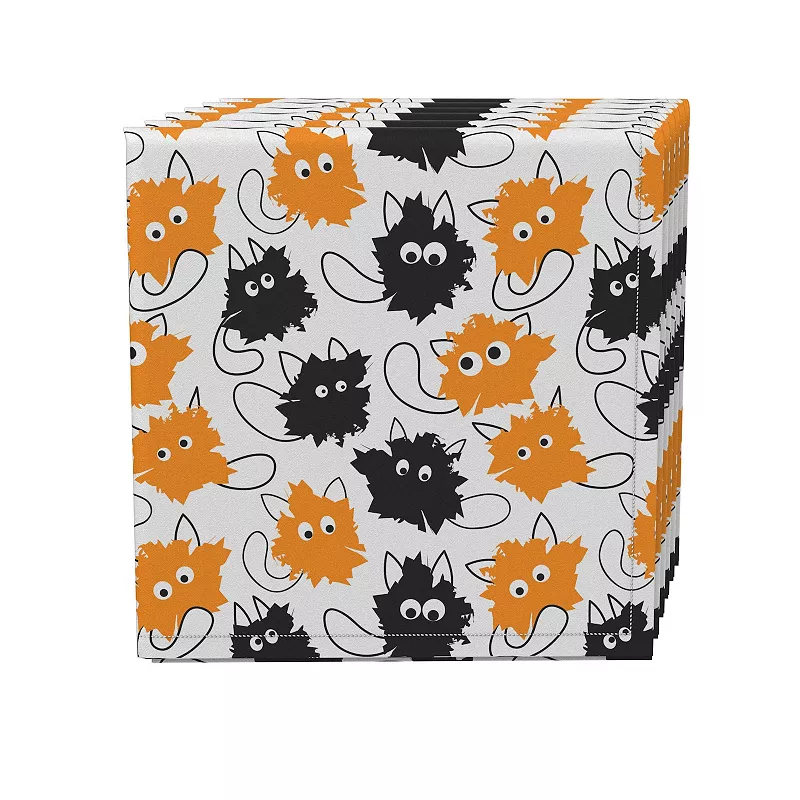 Napkin Set， 100% Polyester， Set of 4， 18x18， Goofy Funny Cats