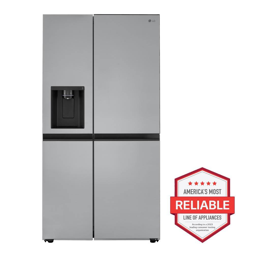 LG 23 cu. ft. Side by Side Refrigerator with External Ice andWater Dispenser in PrintProof Stainless Steel Counter Depth LRSXC2306S