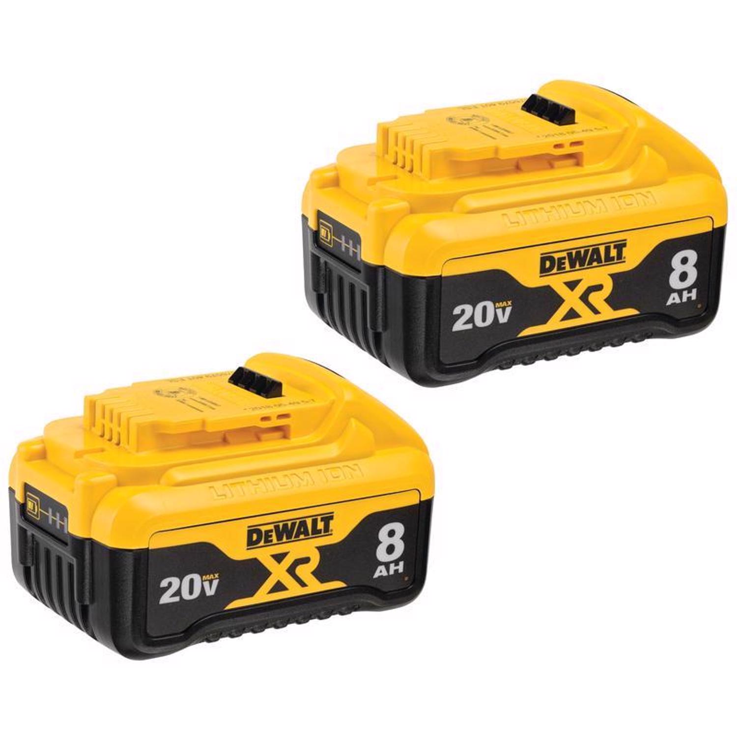 DW 20V MAX XR DCB208-2 8 Ah Lithium-Ion Battery 2 pc