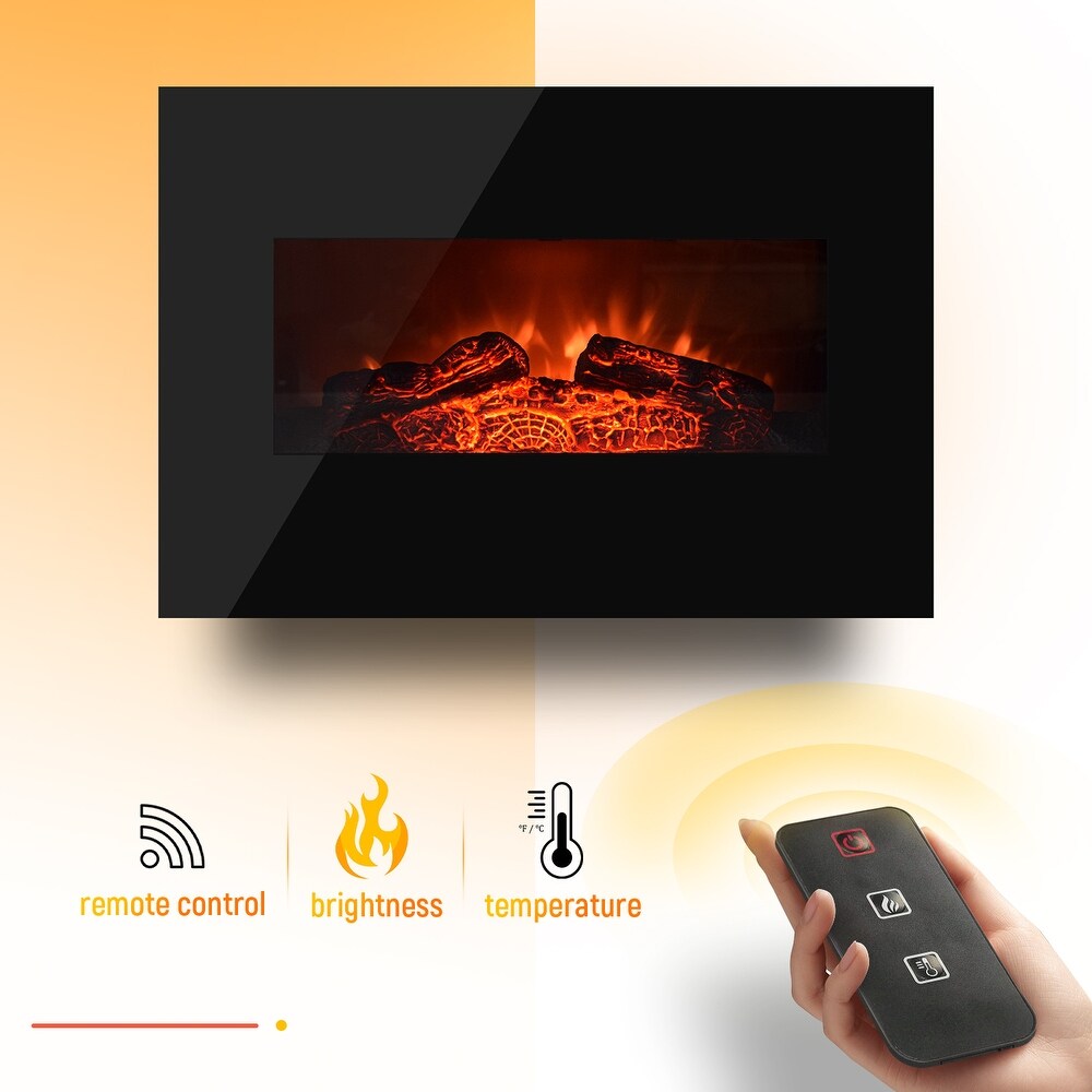 ELEGANT 26 inch Electric Fireplace Wall Mounted with Remote   26''L x 18''H x 5.2''D