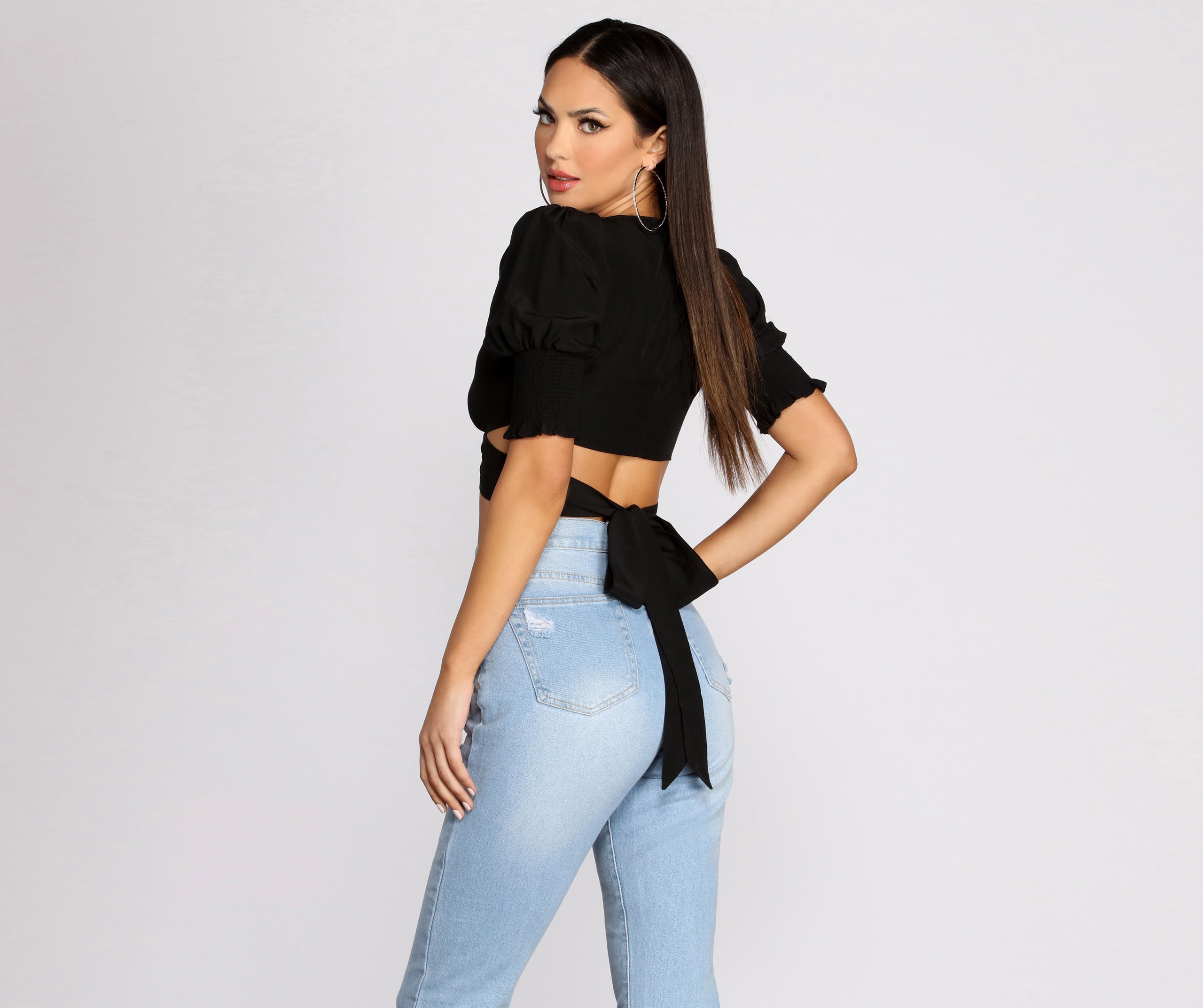 Major Babe Tie Waist Crop Top