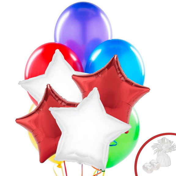 BIRTH9999 259828 Red   White Star Party Balloon Bo...